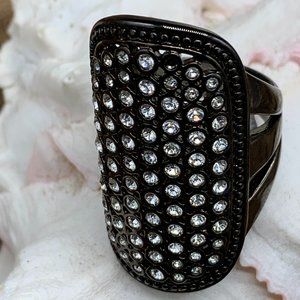 COSTUME RING_BLACK&GLASS
